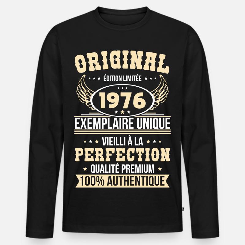 1976 – Unique example – Premium quality - Men's Premium Organic Long Sleeve Shirt - black