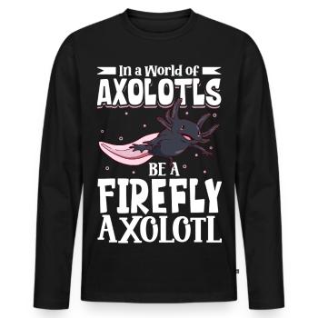 Soyez un Axolotl Luciole - T-shirt manches longues Premium bio Homme - noir - Devant - Nico (187cm)