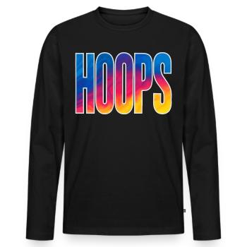 Hoops Basketball Sports Idée Cadeau BBall - T-shirt manches longues Premium bio Homme - noir - Devant - Nico (187cm)