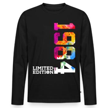 42E ANNIVERSAIRE ÉDITION LIMITÉE 1984 - T-shirt manches longues Premium bio Homme - noir - Devant - Nico (187cm)
