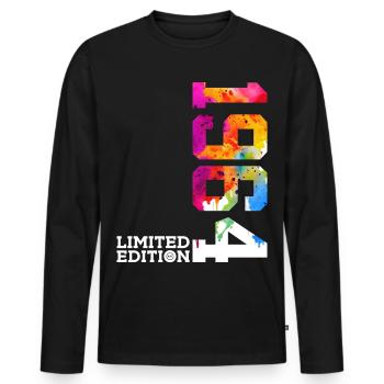 62ND BIRTHDAY LIMITED EDITION 1964 - Men's Premium Organic Long Sleeve Shirt - black - Front - Nico (187cm)
