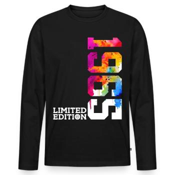 61ST BIRTHDAY LIMITED EDITION 1965 - Men's Premium Organic Long Sleeve Shirt - black - Front - Nico (187cm)