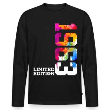 63E ANNIVERSAIRE ÉDITION LIMITÉE 1963 - T-shirt manches longues Premium bio Homme - noir - Devant - Nico (187cm)