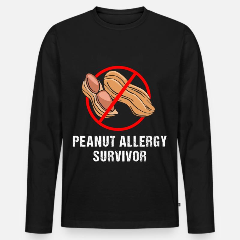 Allergie Lebensmittel - Männer Premium Bio Langarmshirt - Schwarz