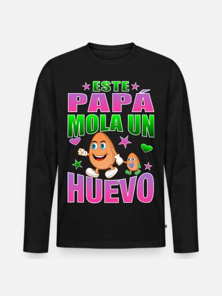 This dad rocks an egg - Men's Premium Organic Long Sleeve Shirt - black