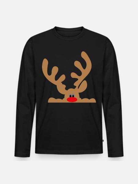 elch - Männer Premium Bio Langarmshirt - Schwarz