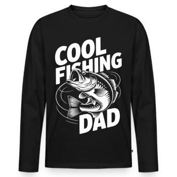 Cool Dad Fishing Angel Design - Männer Premium Bio Langarmshirt - Schwarz - Vorne - Nico (187cm)
