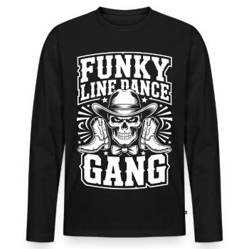Funky Line-Dance Gang Skull - Männer Premium Bio Langarmshirt - Schwarz - Vorne - Nico (187cm)