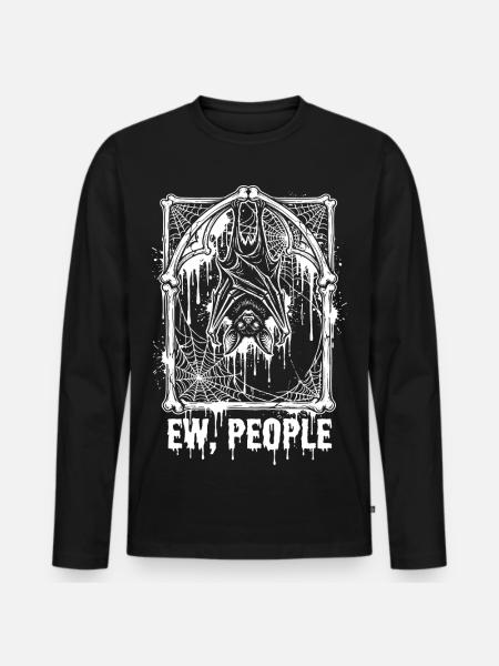 Ew People Bat Gothic - Men's Premium Organic Long Sleeve Shirt - black