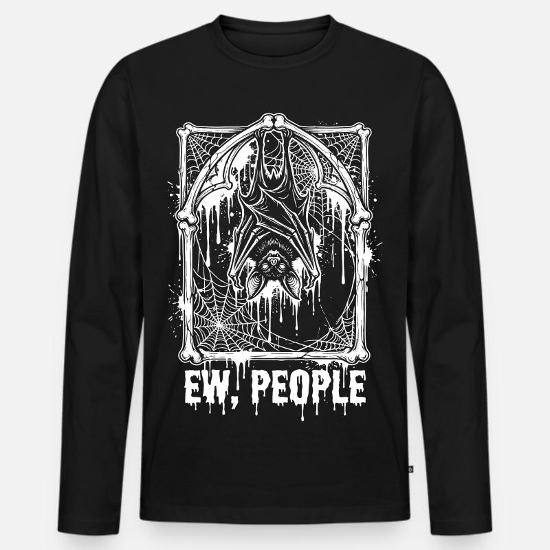 Ew People Fledermaus Gothic - Männer Premium Bio Langarmshirt - Schwarz
