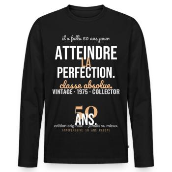 La Classe Absolue 50 - T-shirt manches longues Premium bio Homme - noir - Devant - Nico (187cm)
