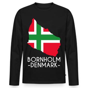 Bornholm, Danemark - T-shirt manches longues Premium bio Homme - noir - Devant - Nico (187cm)