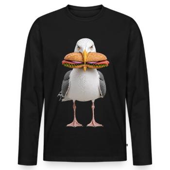 Rouleaux de herrgull avec poisson - T-shirt manches longues Premium bio Homme - noir - Devant - Nico (187cm)