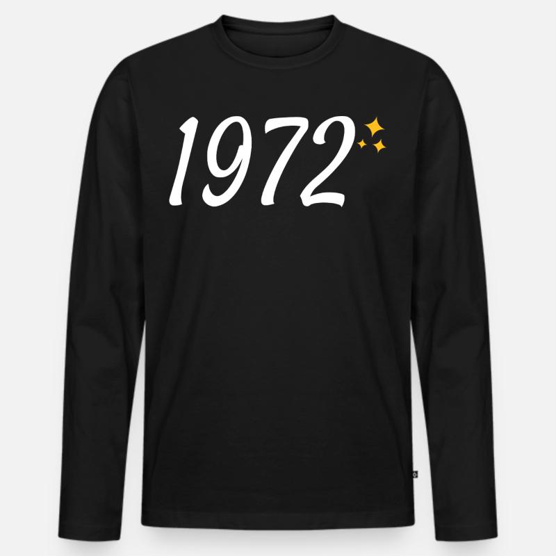 1972 - Männer Premium Bio Langarmshirt - Schwarz