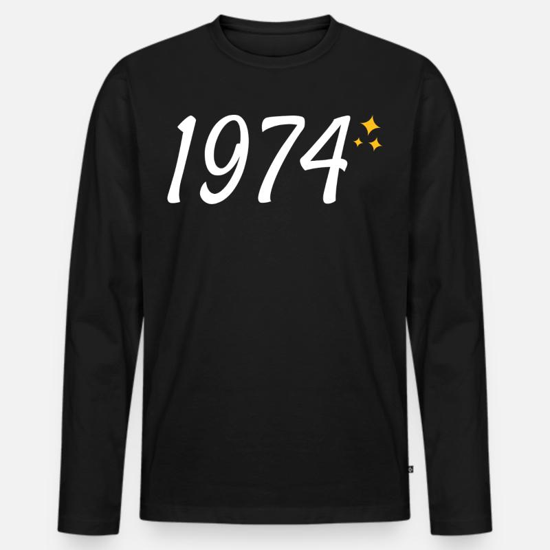 1974  - Männer Premium Bio Langarmshirt - Schwarz