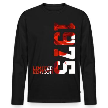 51ST BIRTHDAY 51 YEARS LIMITED EDITION 1975 - Men's Premium Organic Long Sleeve Shirt - black - Front - Nico (187cm)