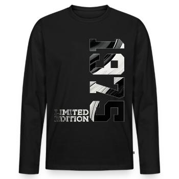 ÉDITION LIMITÉE 51E ANNIVERSAIRE 1975 - T-shirt manches longues Premium bio Homme - noir - Devant - Nico (187cm)