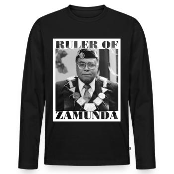 Coming To America Ruler Of Zamunda - Men's Premium Organic Long Sleeve Shirt - black - Front - Nico (187cm)