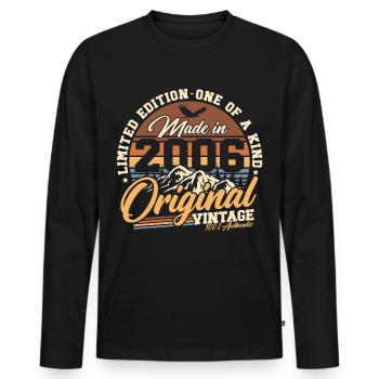 2006 Jahrgang Vintage Retro Geburtstag Geschenk - Männer Premium Bio Langarmshirt - Schwarz - Vorne - Nico (187cm)