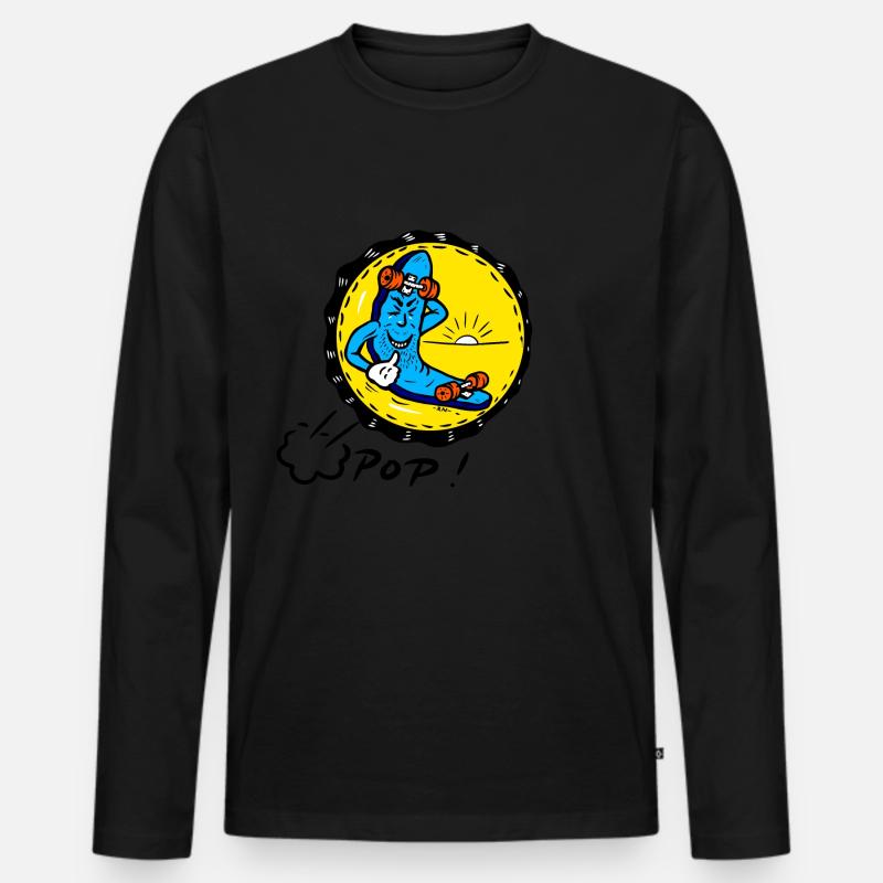Nur die Ruhe! - Männer Premium Bio Langarmshirt - Schwarz