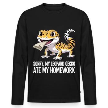 Leopard Gecko Leopard Gecko Reptile Terraristics - Men's Premium Organic Long Sleeve Shirt - black - Front - Nico (187cm)