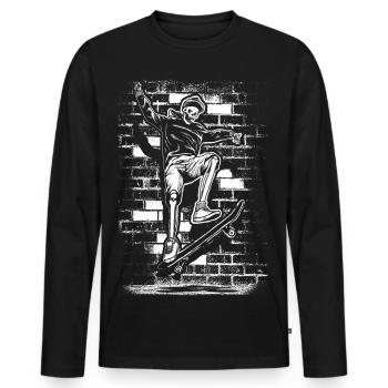 Skate | Skater | skateboard - Men's Premium Organic Long Sleeve Shirt - black - Front - Nico (187cm)
