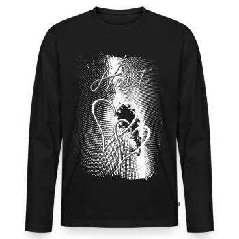Zwei Herzen - Männer Premium Bio Langarmshirt - Schwarz - Vorne - Nico (187cm)