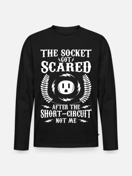 Funny electrician saying - Men's Premium Organic Long Sleeve Shirt - black