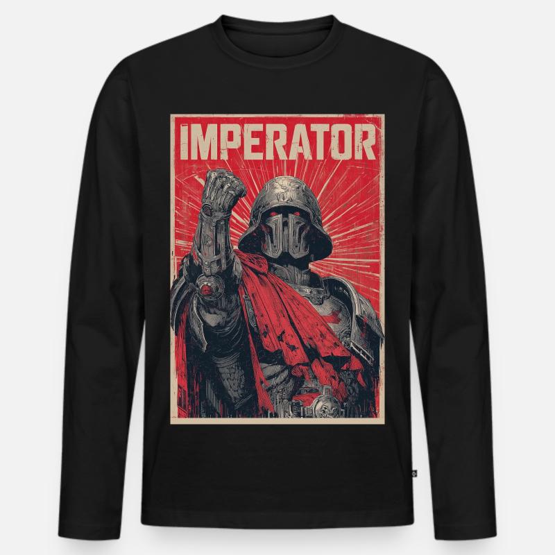 Imperator Krieger Poster - Männer Premium Bio Langarmshirt - Schwarz