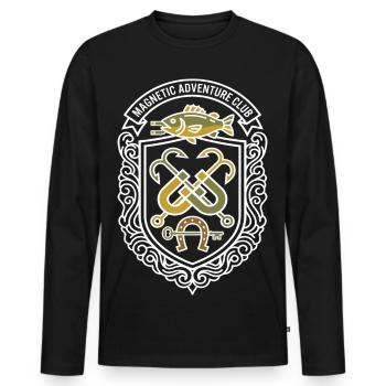 Magnetic adventure. Club Coat of Arms - Men's Premium Organic Long Sleeve Shirt - black - Front - Nico (187cm)