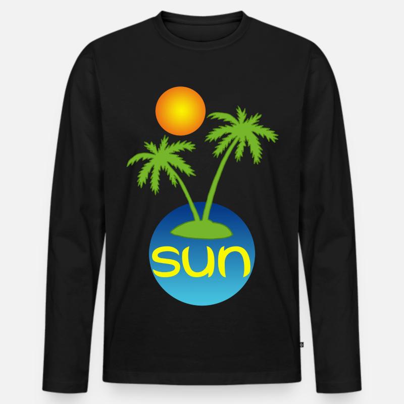 Paradies in der Sonne - Männer Premium Bio Langarmshirt - Schwarz