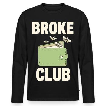 Broke Club Empty Wallet - Men's Premium Organic Long Sleeve Shirt - black - Front - Nico (187cm)