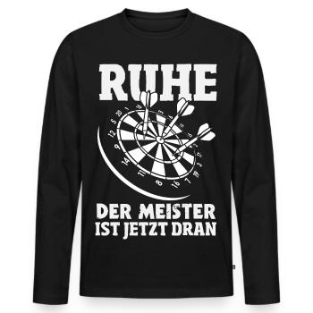 Lustige Darts Sprüche Darts Geschenke - Männer Premium Bio Langarmshirt - Schwarz - Vorne - Nico (187cm)