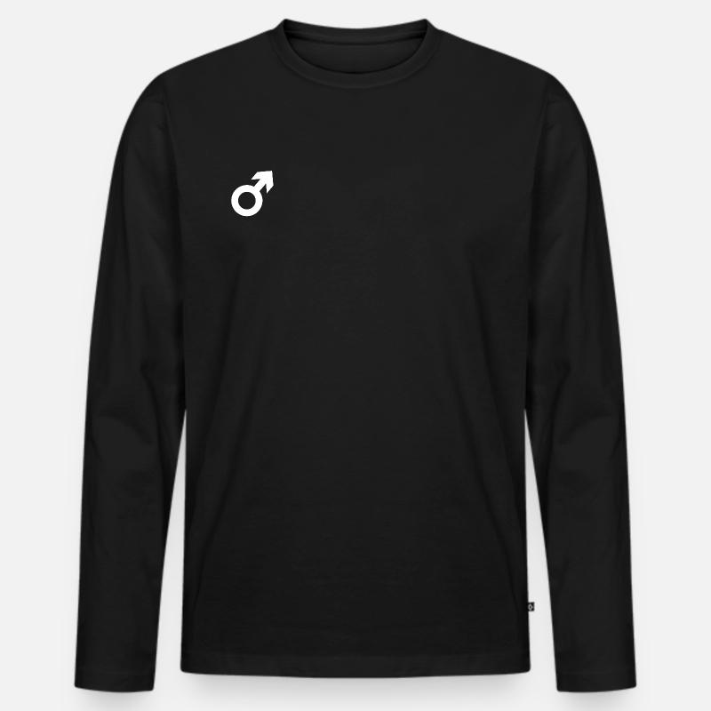 Männlich - Männer Premium Bio Langarmshirt - Schwarz