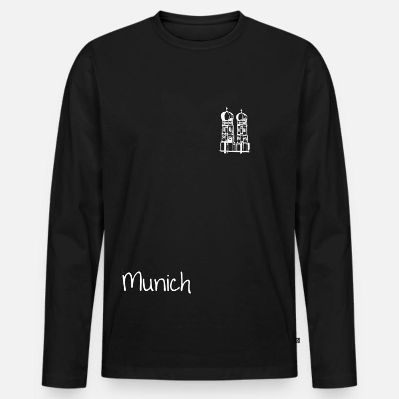 Munich München Frauenkirche - Männer Premium Bio Langarmshirt - Schwarz