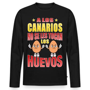 Canaries don't touch their eggs - Men's Premium Organic Long Sleeve Shirt - black - Front - Nico (187cm)
