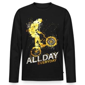BMX rider - BMX riding - Bmx Bike - Bmx Bycicle - Men's Premium Organic Long Sleeve Shirt - black - Front - Nico (187cm)