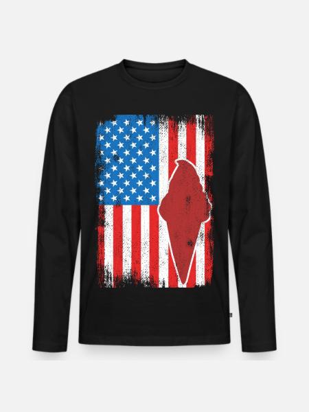 Eiscreme 4. Juli USA - Männer Premium Bio Langarmshirt - Schwarz