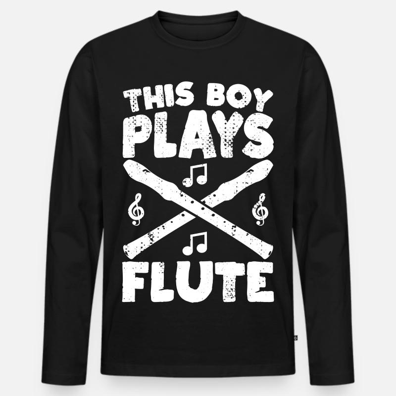 Dieser Junge spielt Flöte - Männer Premium Bio Langarmshirt - Schwarz