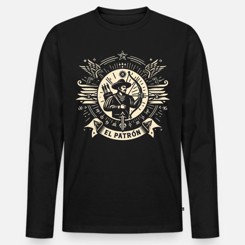 El Patrón Bogenschütze Icon - Männer Premium Bio Langarmshirt - Schwarz