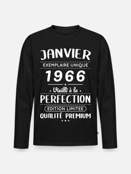 60th Anniversary - January 1966 Perfection - Men's Premium Organic Long Sleeve Shirt - black