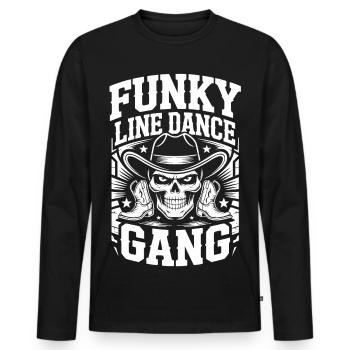 Funky Line Dance Gang - Men's Premium Organic Long Sleeve Shirt - black - Front - Nico (187cm)