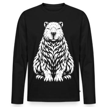 Capybara tribal – Motif d’animaux sauvages mignons - T-shirt manches longues Premium bio Homme - noir - Devant - Nico (187cm)