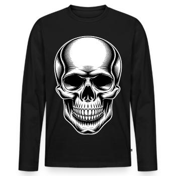 Conception de crâne pour fans de rock et de metal - T-shirt manches longues Premium bio Homme - noir - Devant - Nico (187cm)