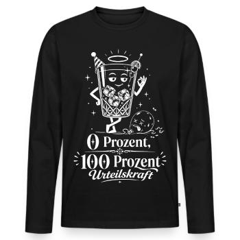 100 Prozent Urteilskraft - Männer Premium Bio Langarmshirt - Schwarz - Vorne - Nico (187cm)