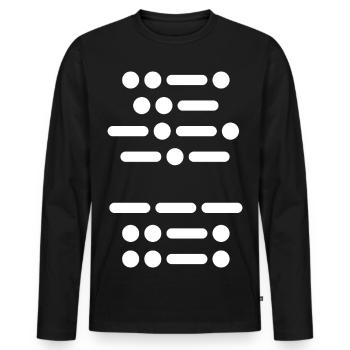 F*ck Off In Morse Code - Men's Premium Organic Long Sleeve Shirt - black - Front - Nico (187cm)