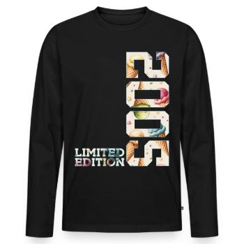 LIMITED EDITION 2005 21 JAHRE EIS 21. GEBURTSTAG - T-shirt manches longues Premium bio Homme - noir - Devant - Nico (187cm)