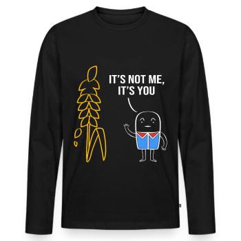 Maladie cœliaque sans gluten - T-shirt manches longues Premium bio Homme - noir - Devant - Nico (187cm)