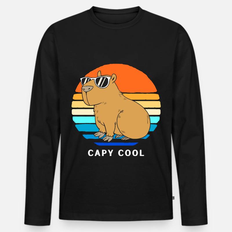 Capybara Capibara - Männer Premium Bio Langarmshirt - Schwarz