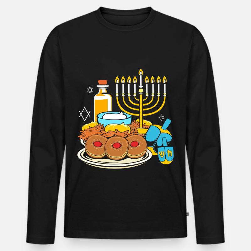 Hanoukka Hanoukka Hanoukka - T-shirt manches longues Premium bio Homme - noir